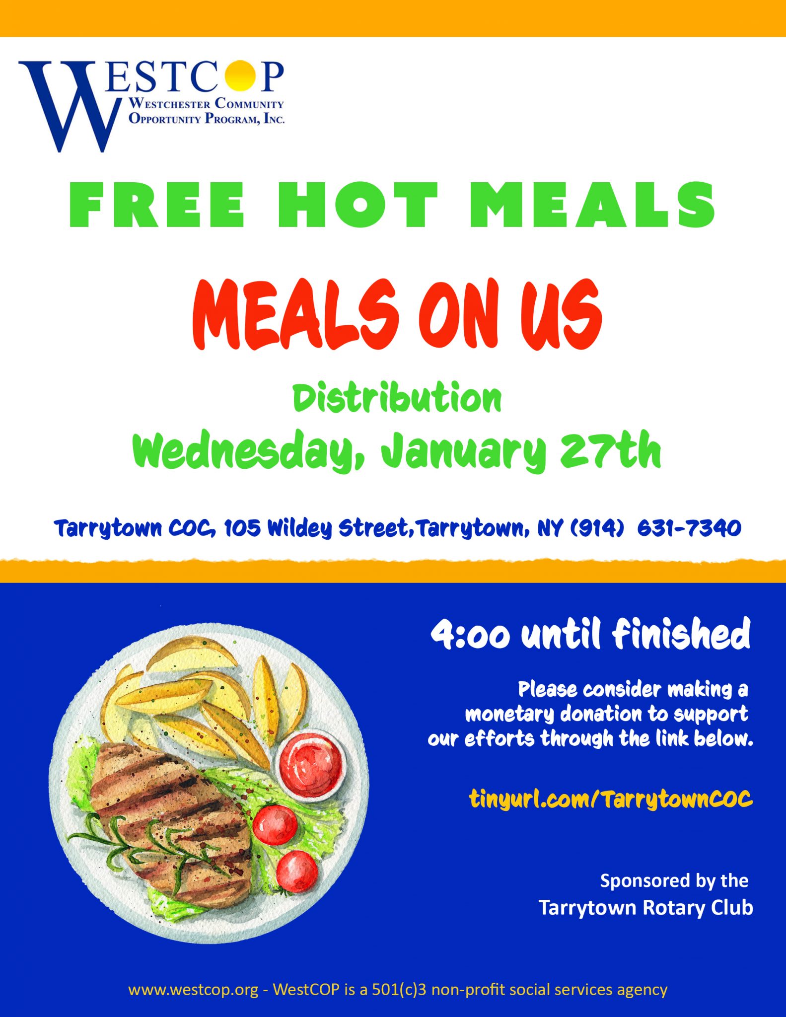 WESTCOP Free Hot Meals – Tarrytown Municipal Housing Authority